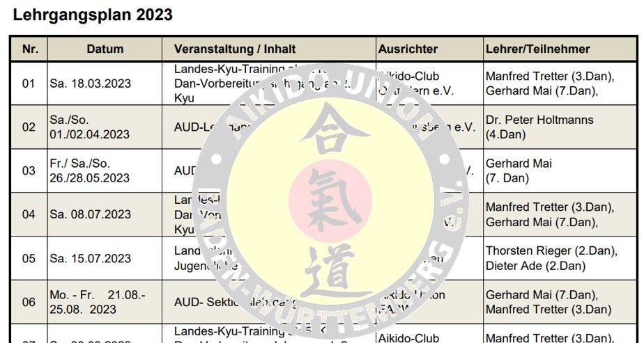 23/01 - Lehrgangsplan 2023 ist online